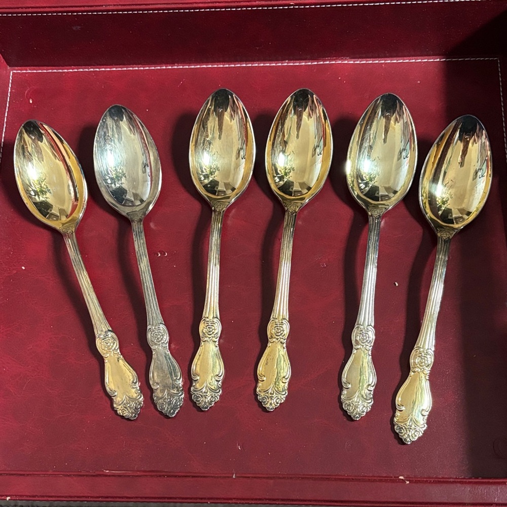 Elegant Silver and Gold Large Spoons Set